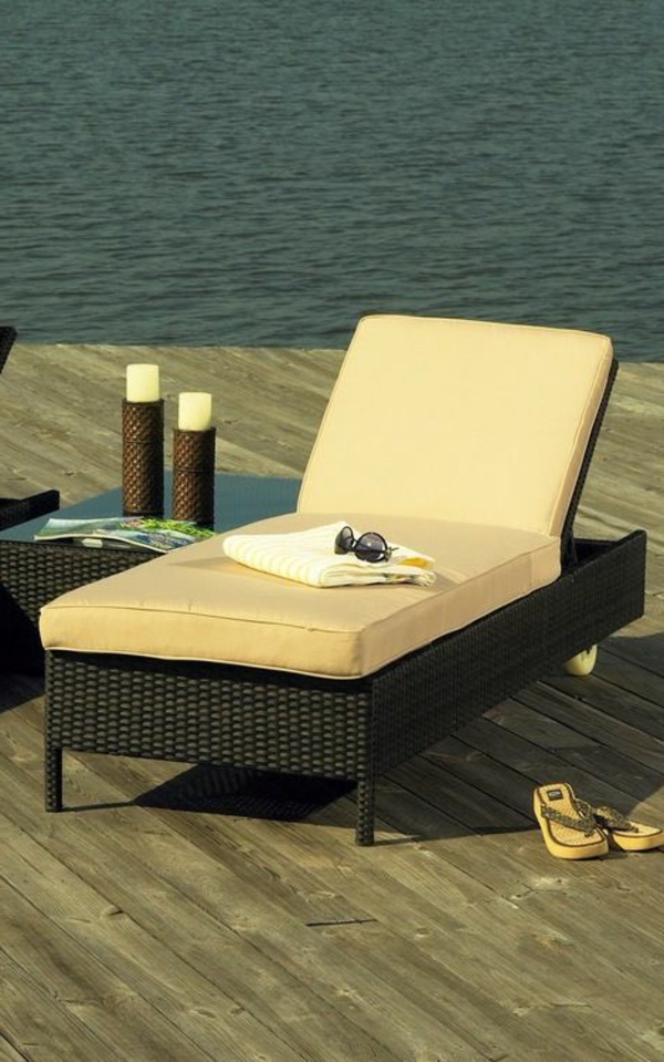 Outdoor Möbel aus Polyrattan lounge gartenmöbel gelb