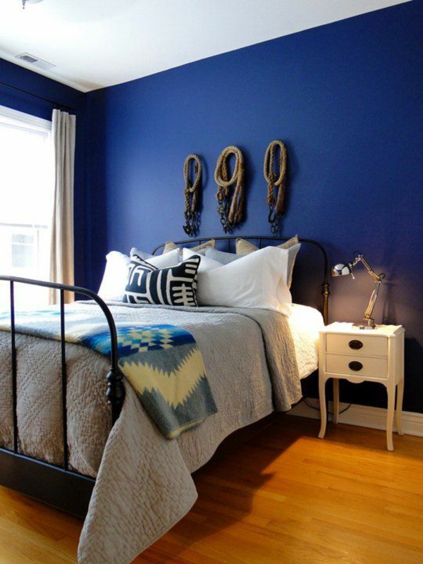 Streichideen Wände nautisch blau schlafzimmer
