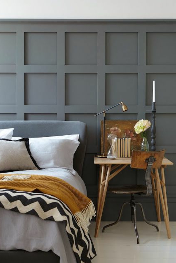 Wandfarbe Grautöne farbgestaltung modern schlafzimmer