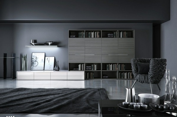 Wandfarbe Grau farbgestaltung modern weiß