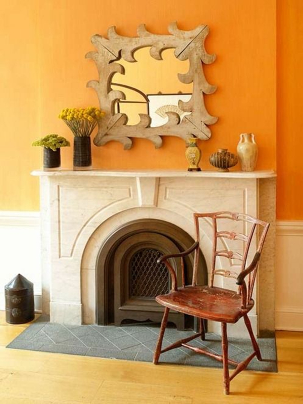 Wände streichen Farbideen für orange Wandgestaltung 