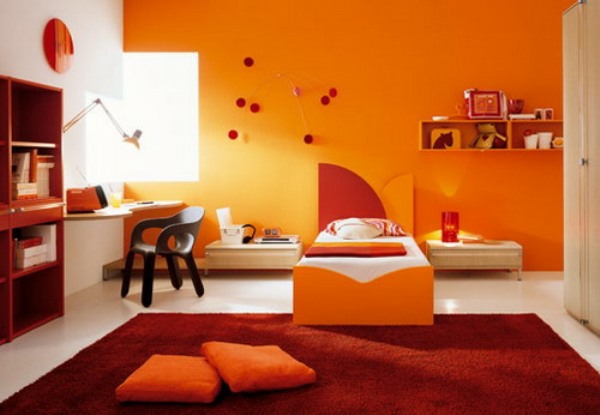 Wände streichen Farbideen für orange Wandgestaltung sticker