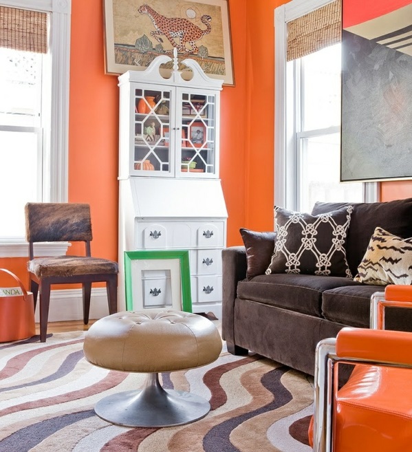 Wände streichen Farbideen für orange Wandgestaltung