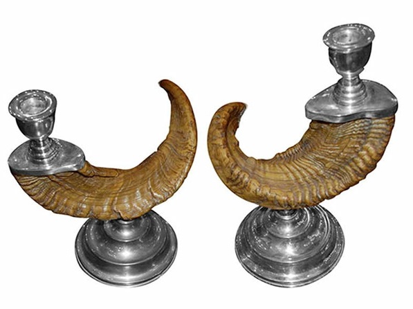  dekoartikel hörner antike horn Kerzenständer