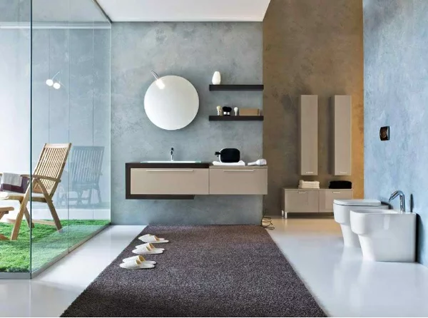 badezimmer ideen modern dekoration teppich 