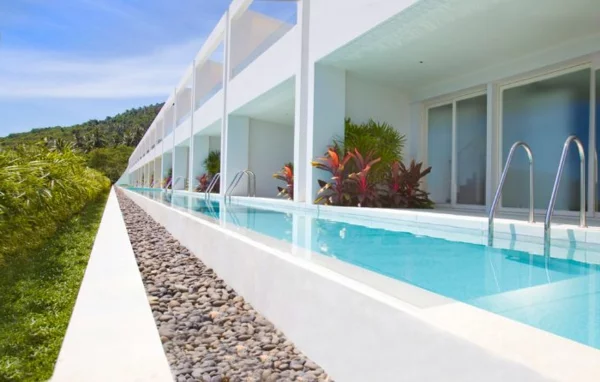 ultra modern sommerhaus pool im garten weiß
