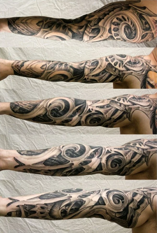 biomechanik tattoo motive arm tattoos ideen