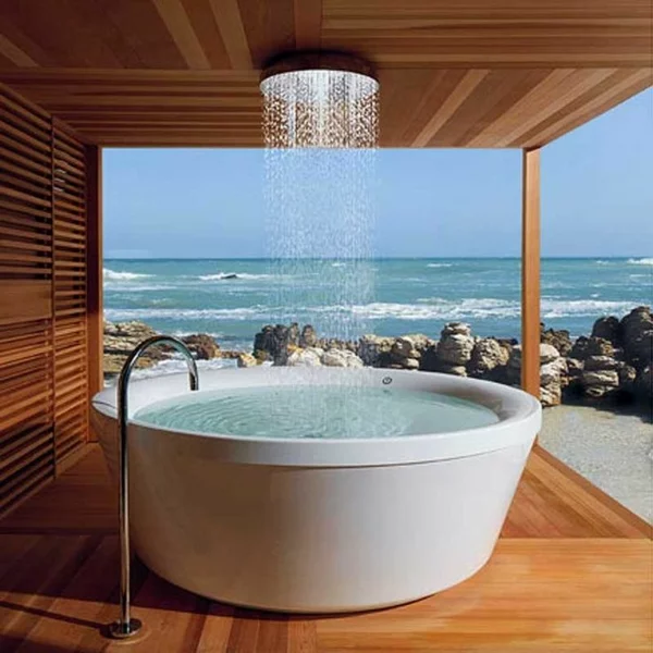 design ideen für einrichtung regendusche badewanne