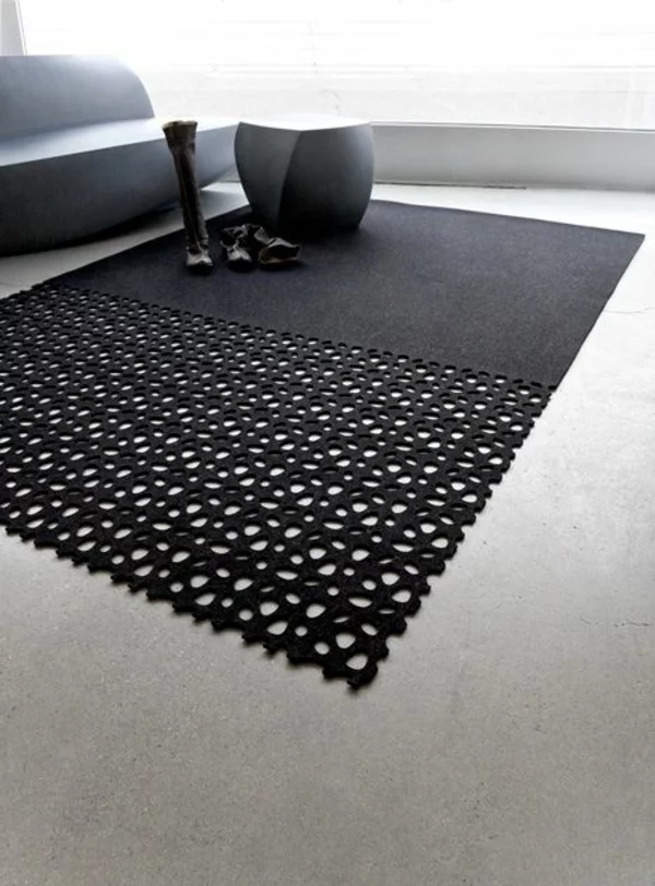 designer teppiche schwarz grau