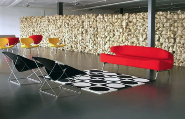 designer teppiche wohnzimmer sofa rot