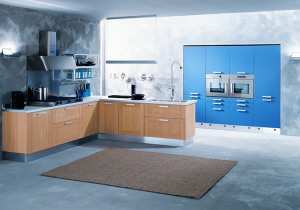 einrichtnugsideen wohnideen küche wandfarbe blau