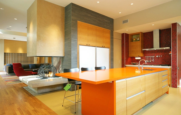 einrichtnugsideen-wohnideen-küche-wandfarbe-orange-gelb