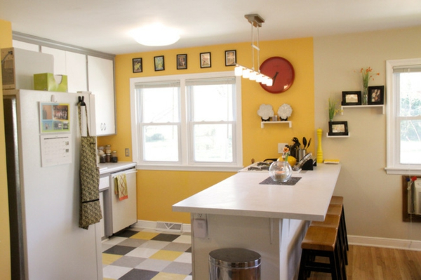 einrichtnugsideen wohnideen küche wandfarbe orange