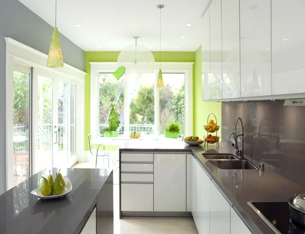 einrichtungsideen wohnideen küche wandfarbe weiß grün