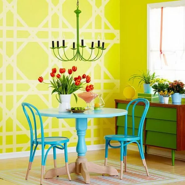 farbgestaltung Farbpaletten für Wandfarben muster wanddeko vintage