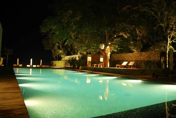 garden swimming pool design beleuchtung