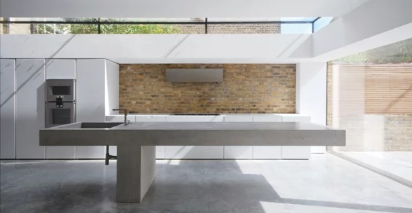 hochmodern beton küchenarbeitsplatte minimalistisch originell