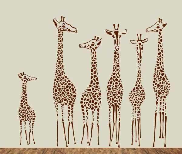 kinderzimmer wandtattoo giraffen familie
