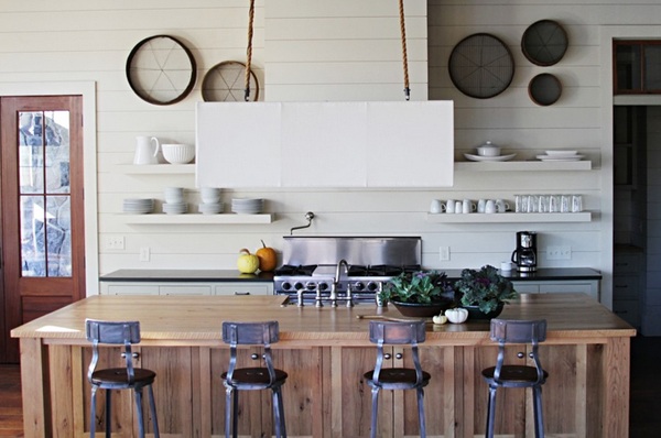 küche einrichten minimalistischer skaninavischer stil lake house