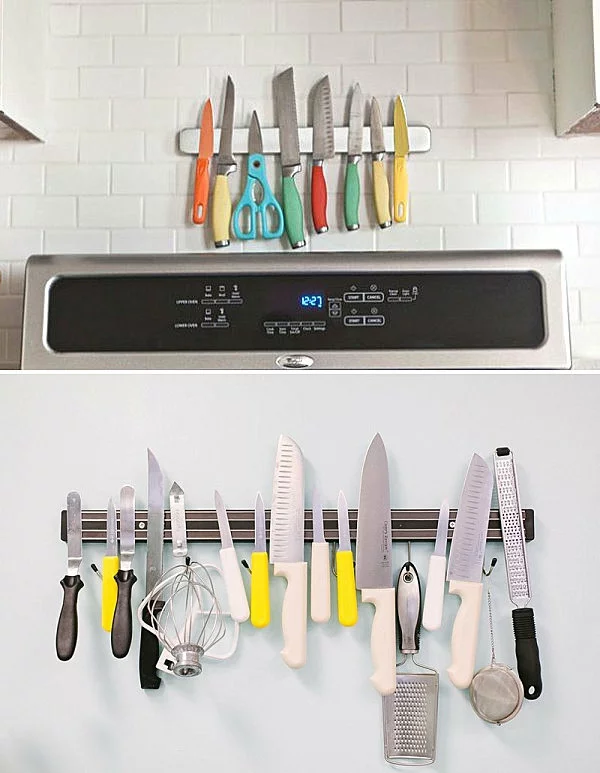küchenideen deko ideen küche magnetleiste messer farbgestaltung ideen