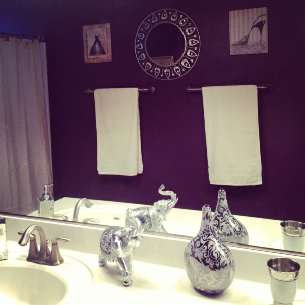 lila badezimmer designideen spüle dekoration 