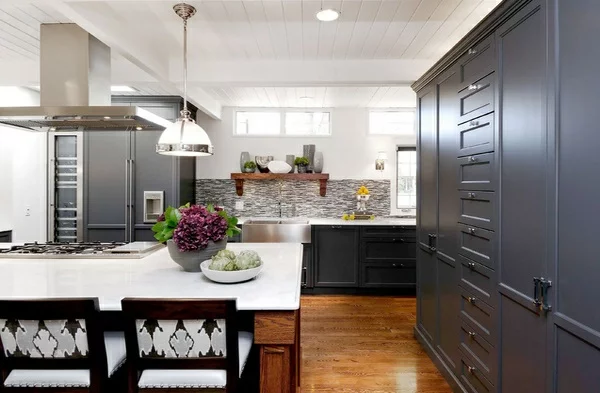 moderne graue Küchenschränke küchenmöbel massiv