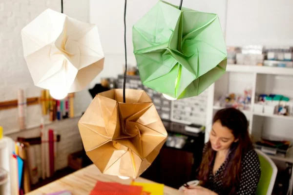 origami lampenschirme ideen DIY basteln