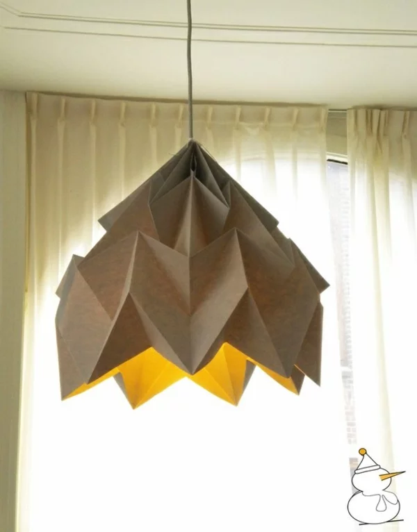 origami lampenschirme ideen DIY eckig warm ambiente