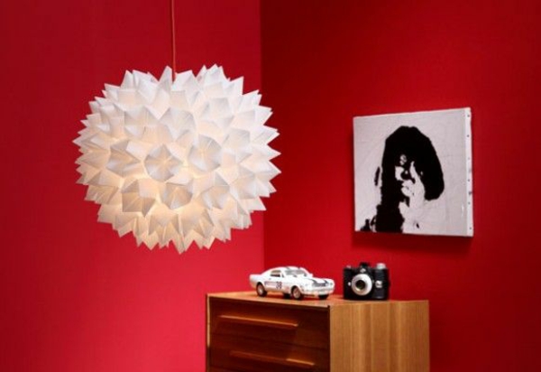 origami lampenschirme ideen DIY weiß kugel