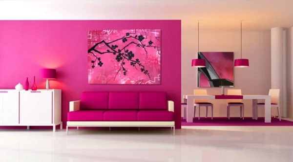 pink wandfarbe ideen bilder wangestaltung mit farbe