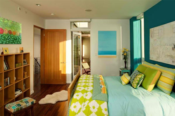 schlafzimmer farben ideen blau grün farbgestaltung ideen