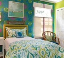 Schlafzimmer Farben Ideen – Blau und leuchtendes Hellgrün