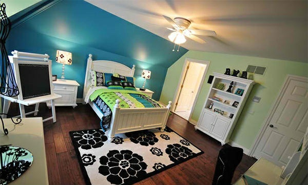 schlafzimmer farben ideen wandfarben blau und grün