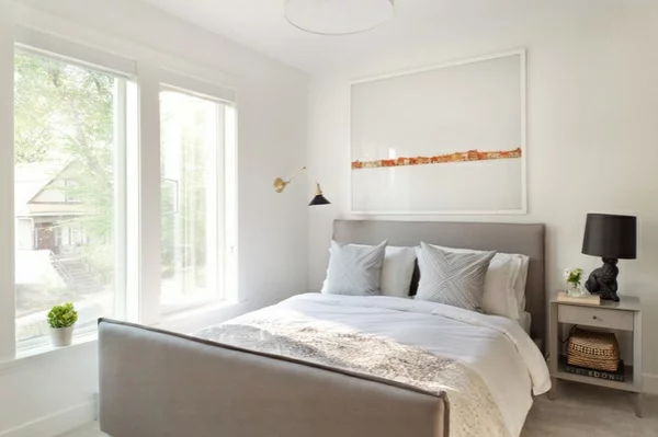 skandinavischer einrichtungsstil minimalistisch schlafzimmer wandgestaltung