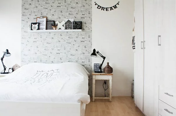 skandinavisches design minimalistisch modernes schlafzimmer wandgestaltung