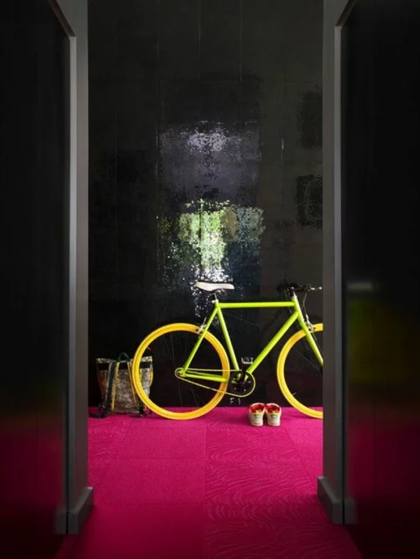 teppiche online günstig traumteppich gelb fahrrad