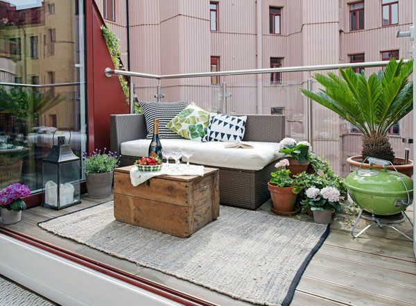 terrassengestaltung patio modern urban terrassenteppich 