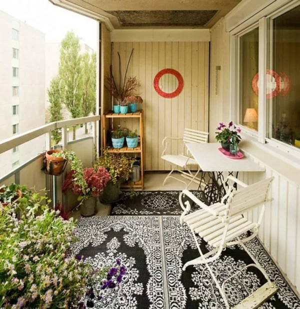 terrassenteppich dekoideen balkon pflanzen 