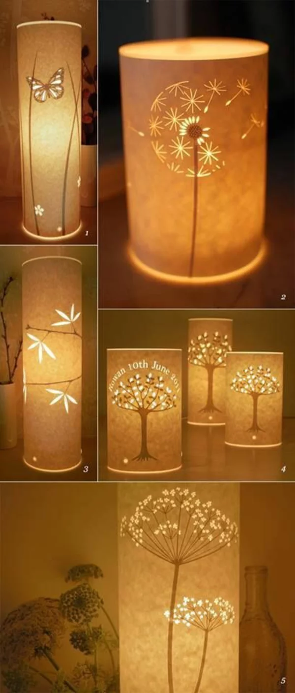 tischlampen papierleuchten verschiedene figuren