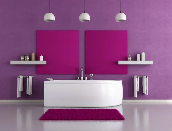 trendfarbe 2014 pantone moderne badezimmer wandfarbe purpur