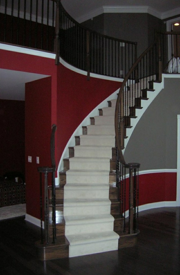 wohnzimmer farbgestaltung rot und grau 