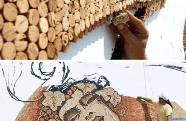Basteln mit Korken gesichter art kunst