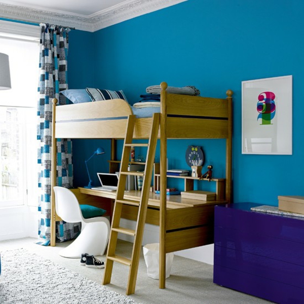 Farbideen treppe bett Kinderzimmer kinderzimmergestaltung blau