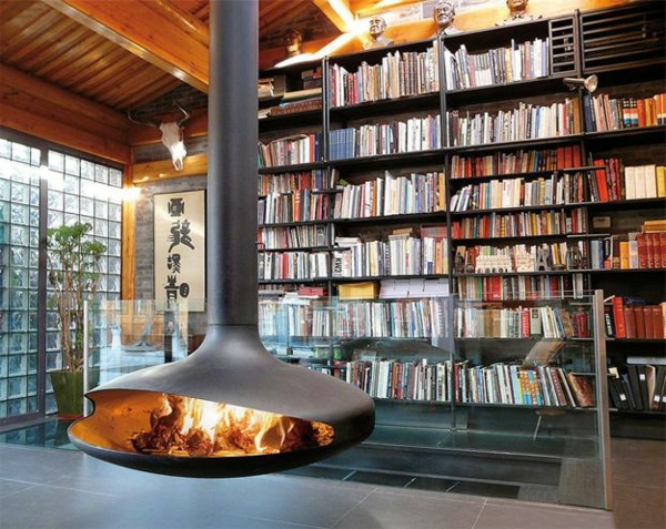 Hängender Kaminofen - moderne, Luxus Kamine