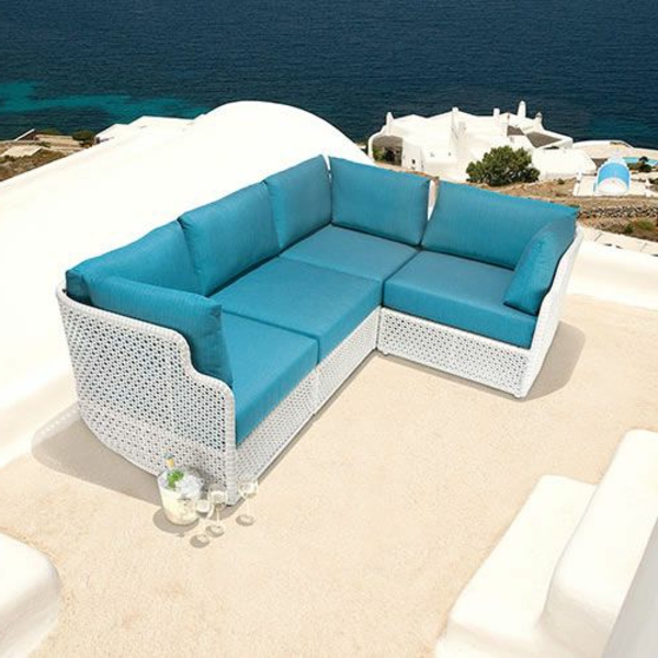 Outdoor Rattanmöbel polyrattan garten ideen sofa auflagen