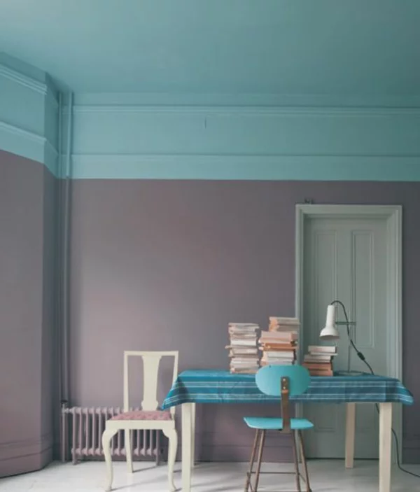 Pastell Wandfarben farbpalette farbgestaltung wanddeko grau blau