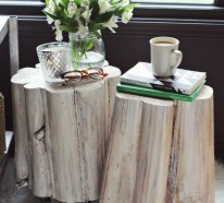 Tisch aus Baumstamm – tolles Kunststück im Wohnzimmer