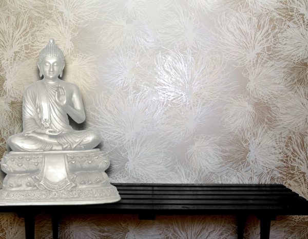 Wandfarbe Metalleffekt wandgestaltung farbe buddha
