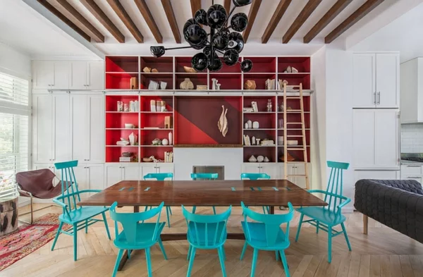 Wohnideen für Farbkombination wandfarbe wohnzimmer esstisch stühle
