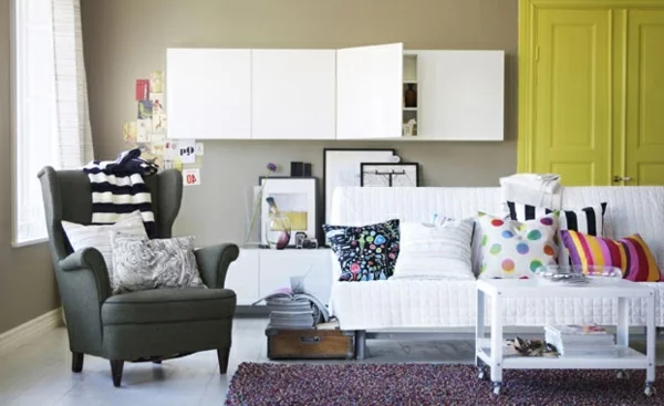 Wohnzimmer Farbvorschläge weiß sofa